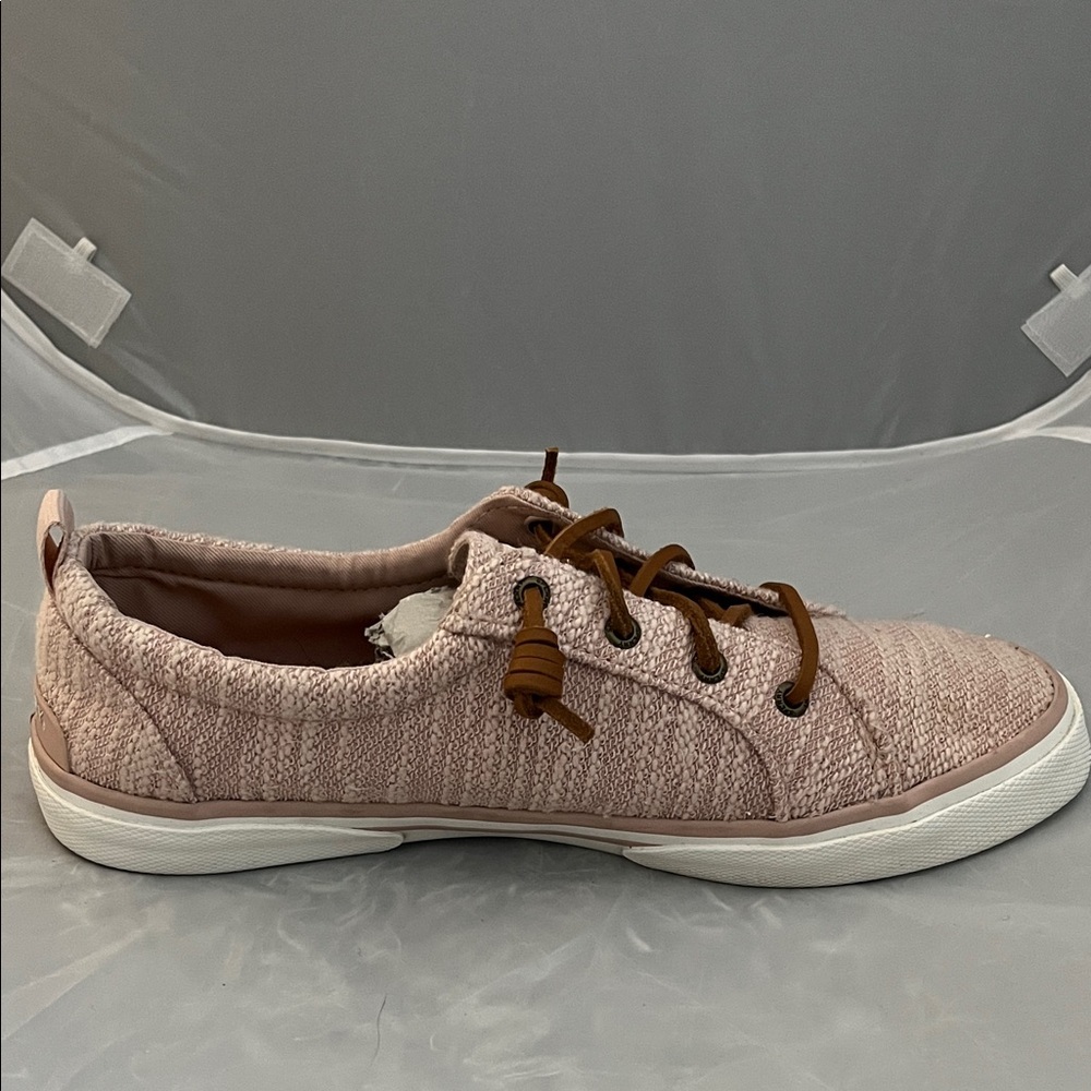 Sperry Women's Pier Wave Blush Pink Canvas Upper Slip On Sneakers - Size 9.5 - Picture 5 of 12